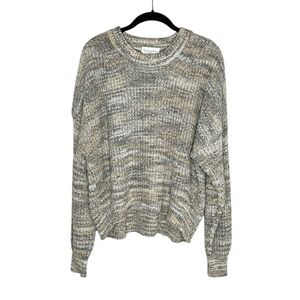 Michael Stars Michelle Alta Shaker Stitch Boxy Crop Cotton Blend Sweater size L